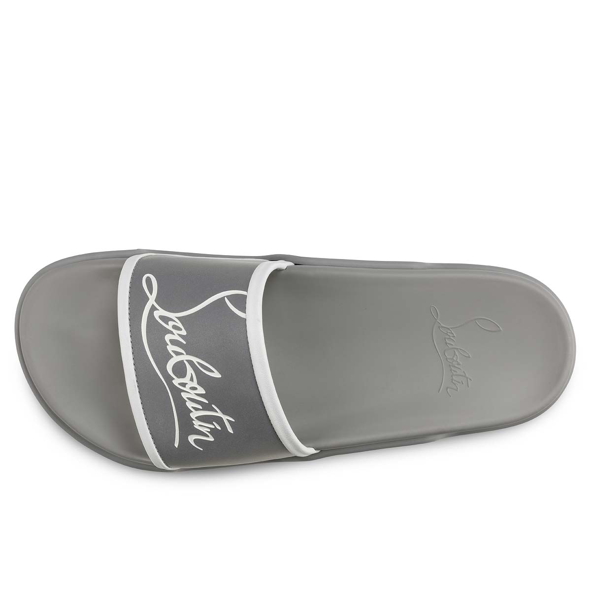 Silver Men's Christian Louboutin Navy Pool Man Sandals & Slides | oceNUVDA