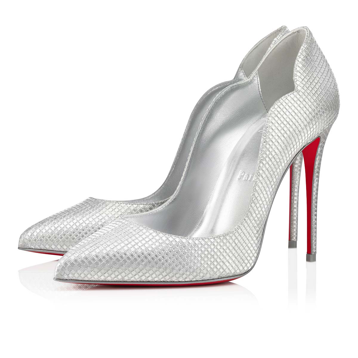 Silver / Silver Women\'s Christian Louboutin Hot Chick Heels | Gj13pXRi