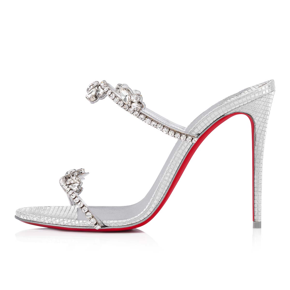 Silver / Silver Women's Christian Louboutin Just Queen Mules | oY4muVS6