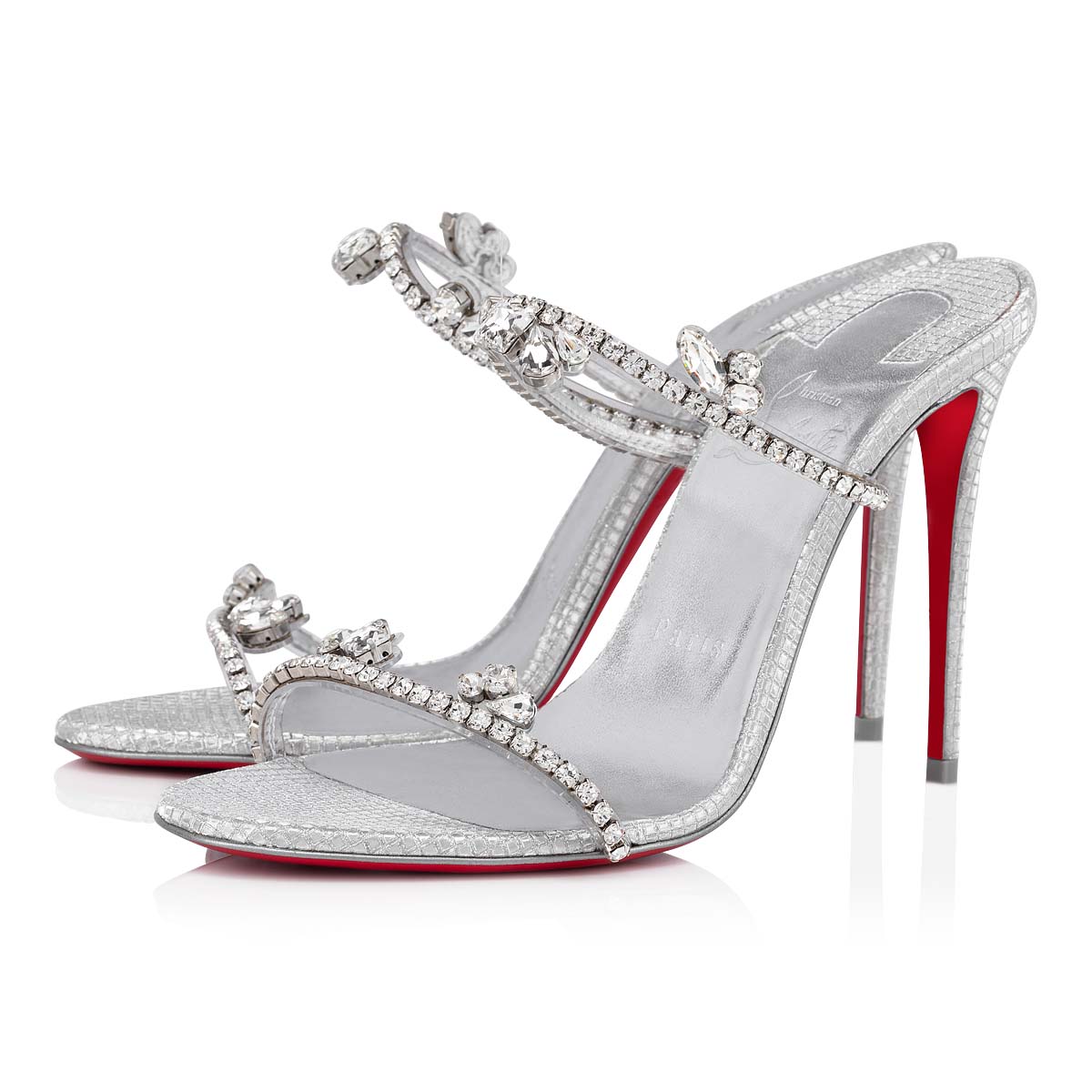 Silver / Silver Women\'s Christian Louboutin Just Queen Mules | oY4muVS6