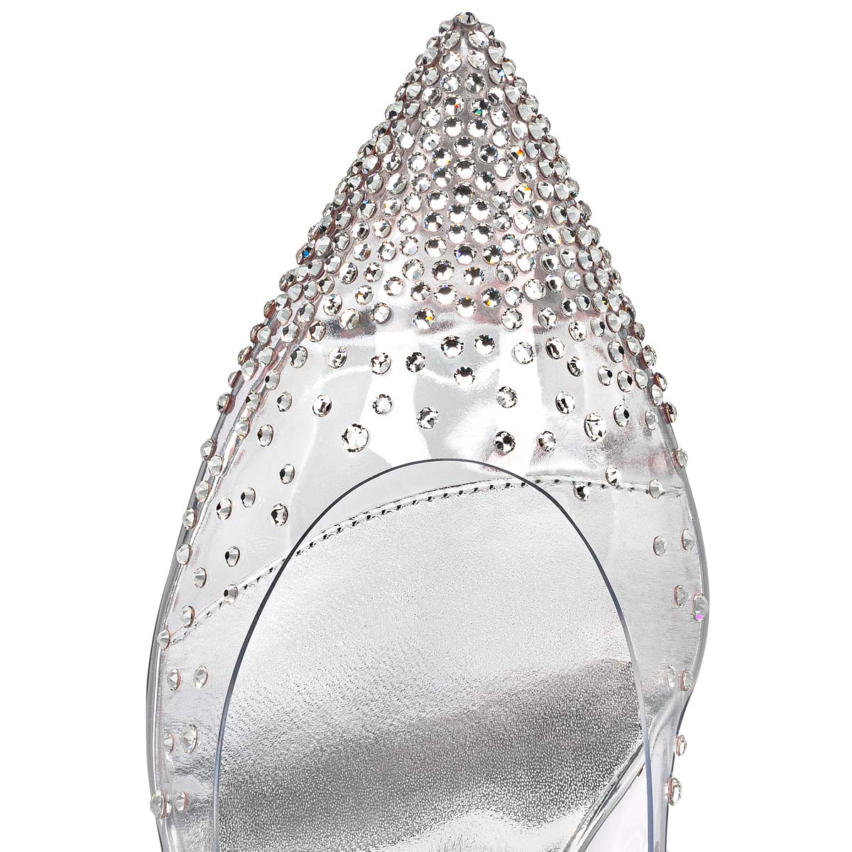 Silver Women's Christian Louboutin Degrastrass Pvc Heels | UK0Rm9g4