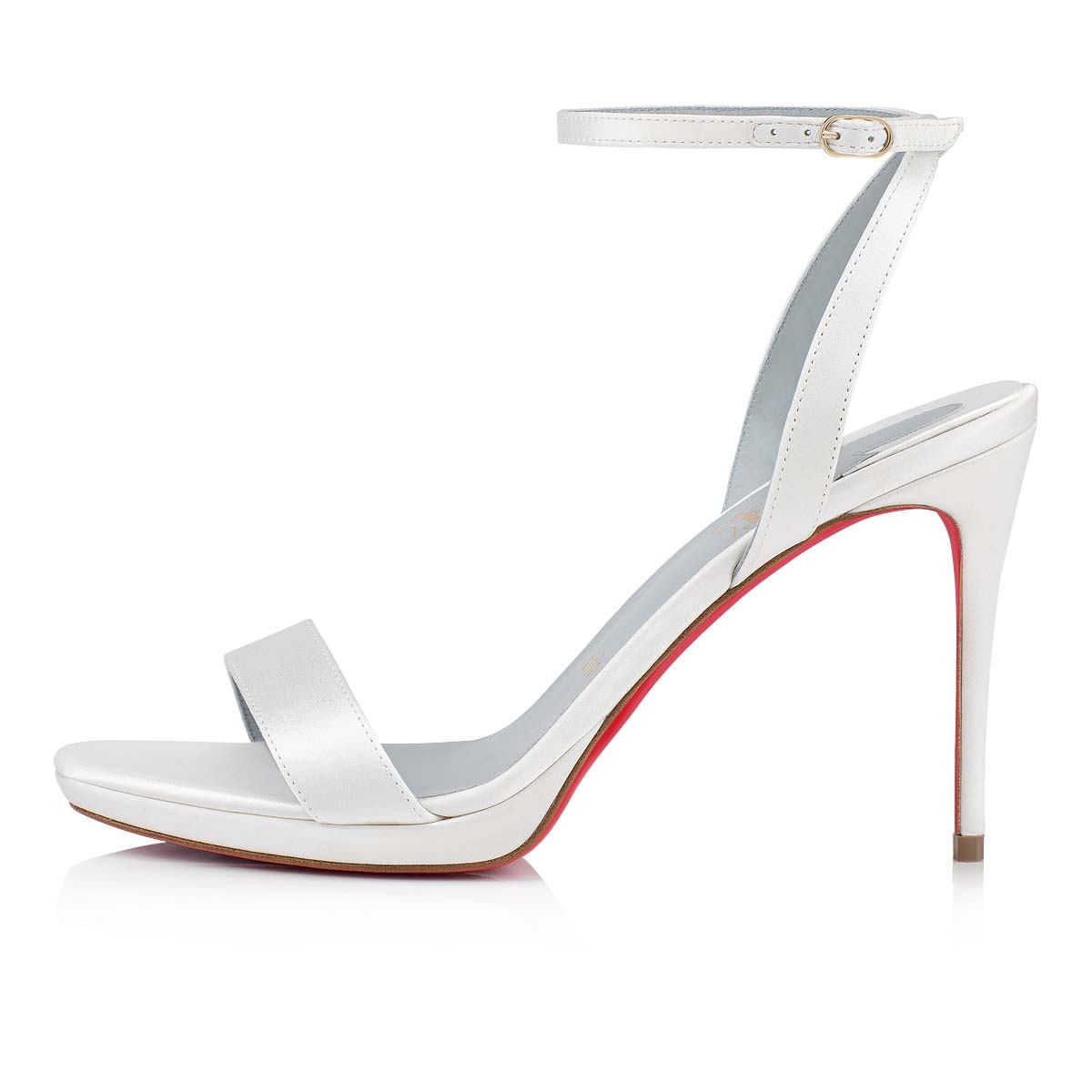 White / Blue Women's Christian Louboutin Loubi Queen Sandals & Slides | 5LFh9kT6