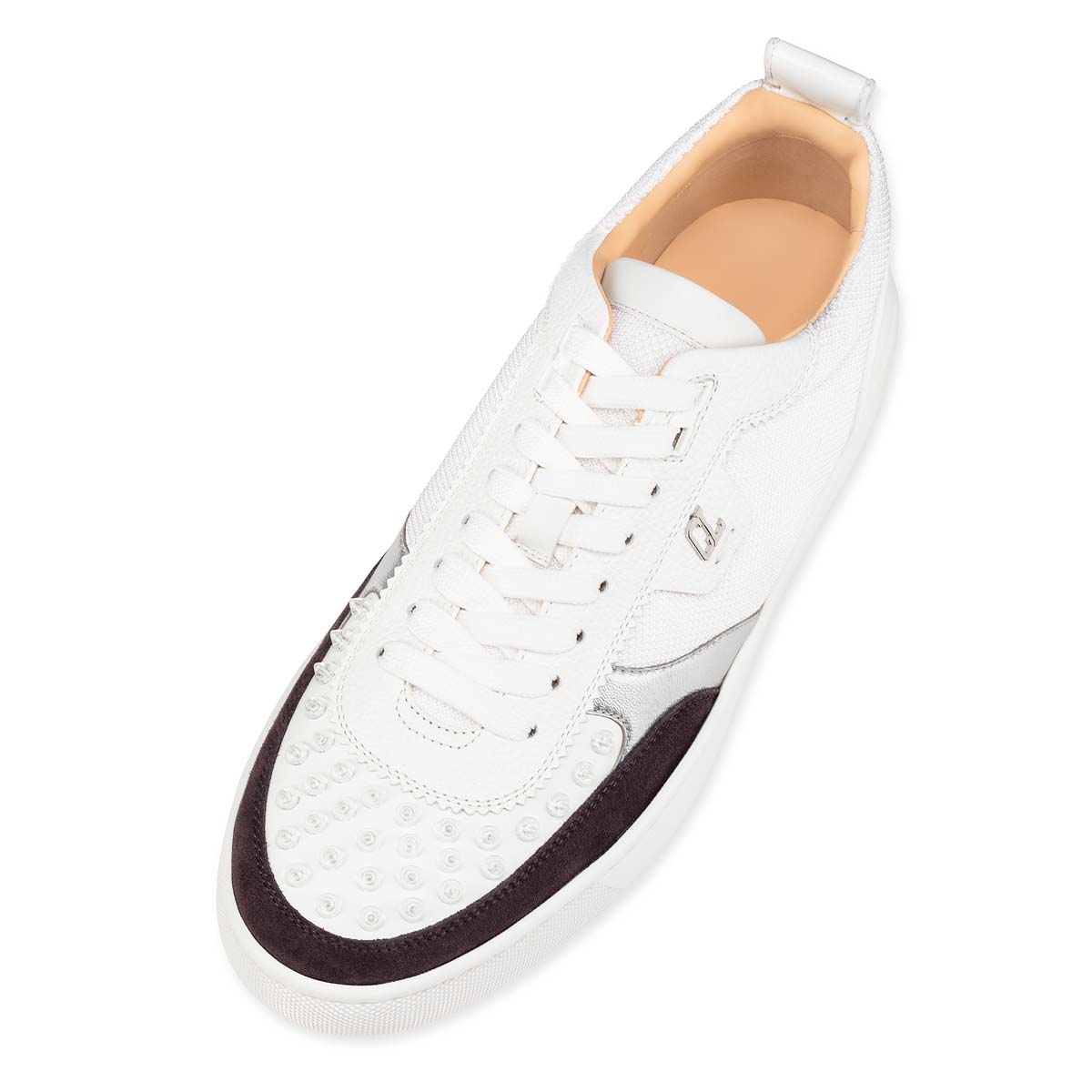 White Men's Christian Louboutin Happyrui Spikes Low Top Sneakers | b1bLGqtq