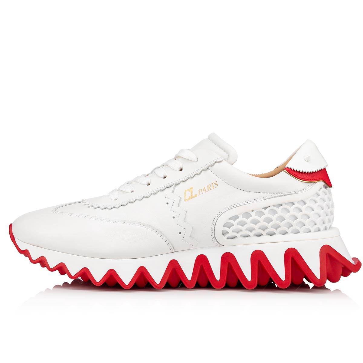 White Men's Christian Louboutin Loubishark Man Low Top Sneakers | uHbszAVQ