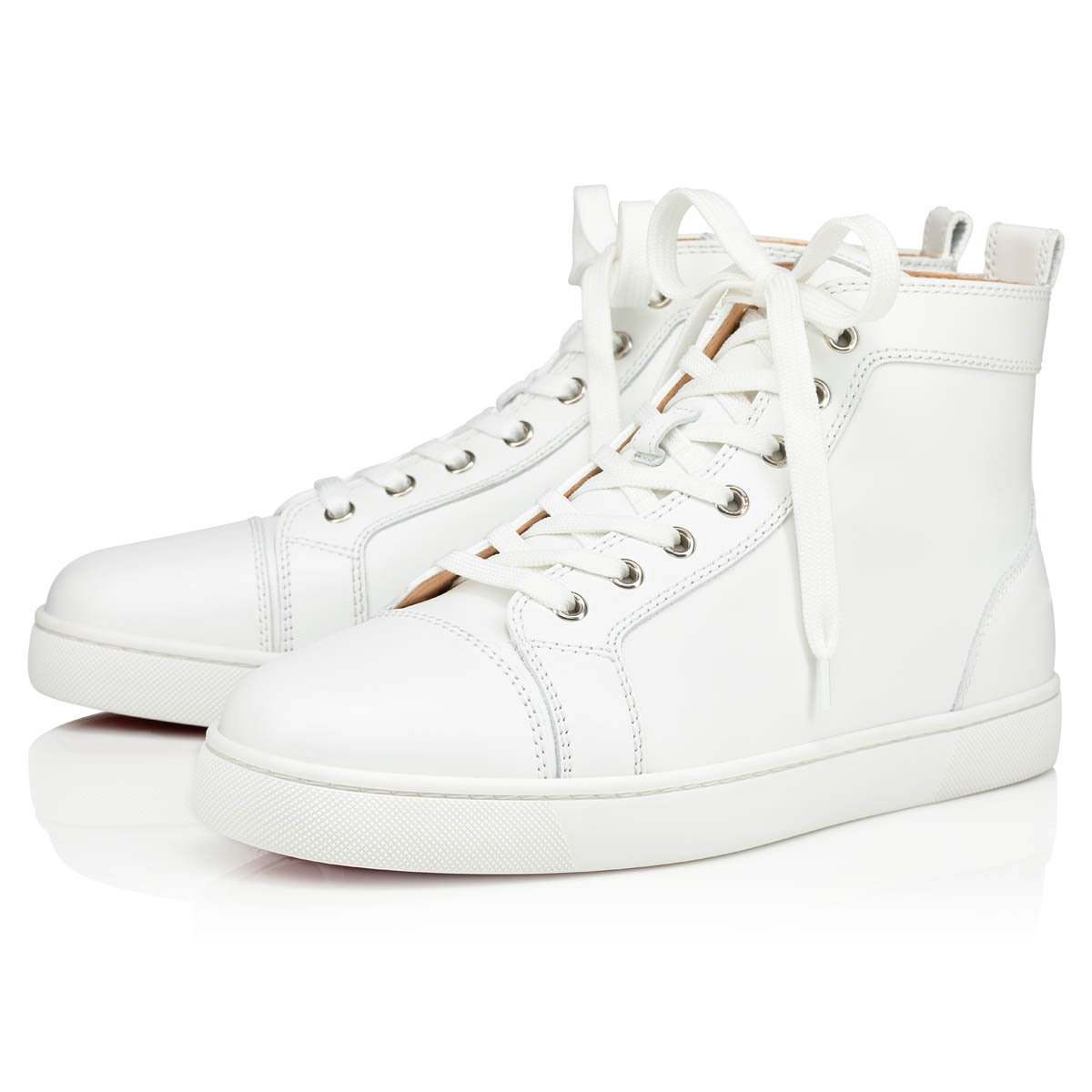 White Men\'s Christian Louboutin Louis High Top Sneakers | Eko4O7ik