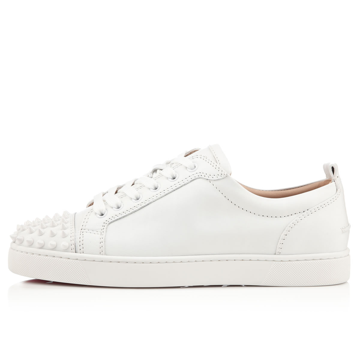 White Men's Christian Louboutin Louis Junior Spikes Low Top Sneakers | nmgtcf3m