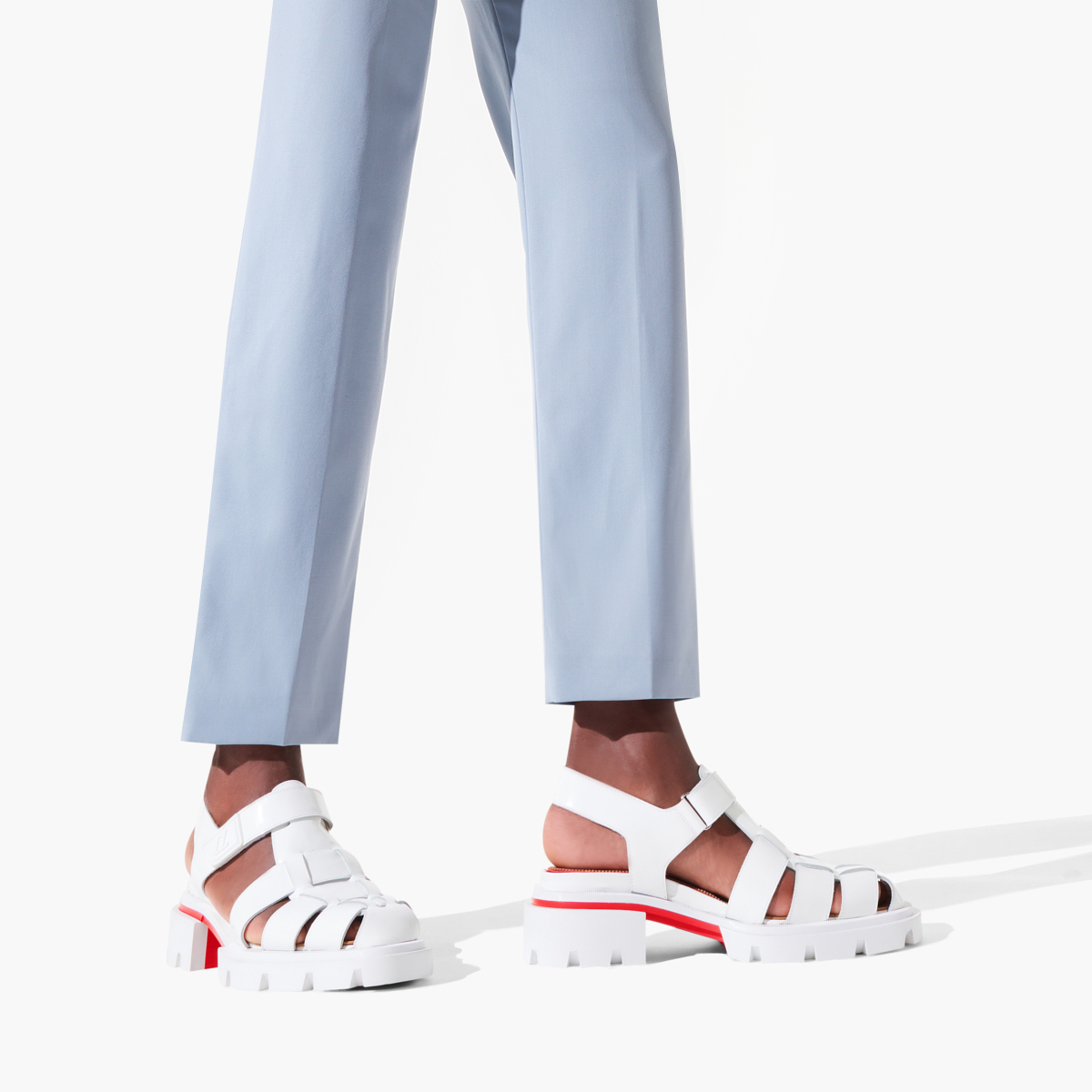 White Men's Christian Louboutin Meduzz Sandals & Slides | LtR1UUzO