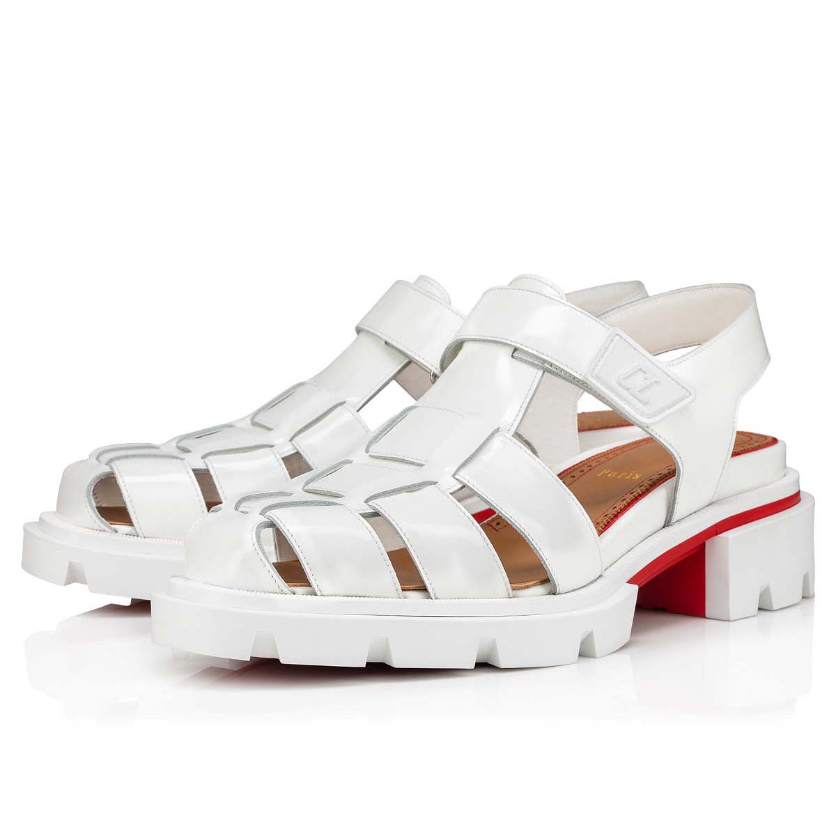 White Men\'s Christian Louboutin Meduzz Sandals & Slides | LtR1UUzO