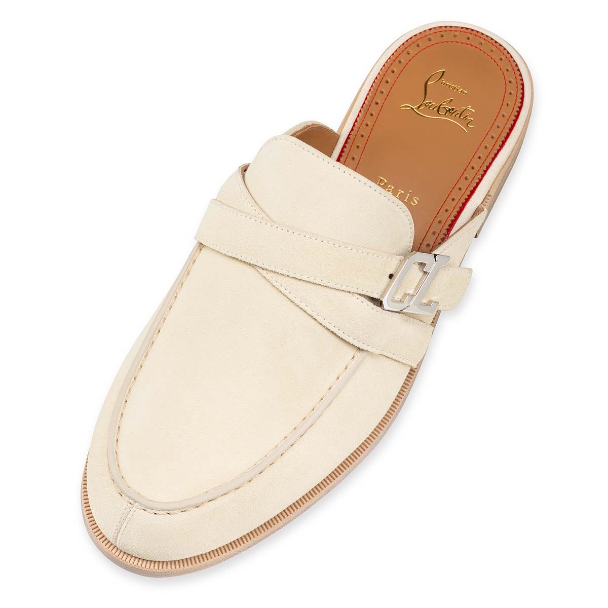 White Men's Christian Louboutin Muloman Loafers & Slip-ons | gcrOOn3s