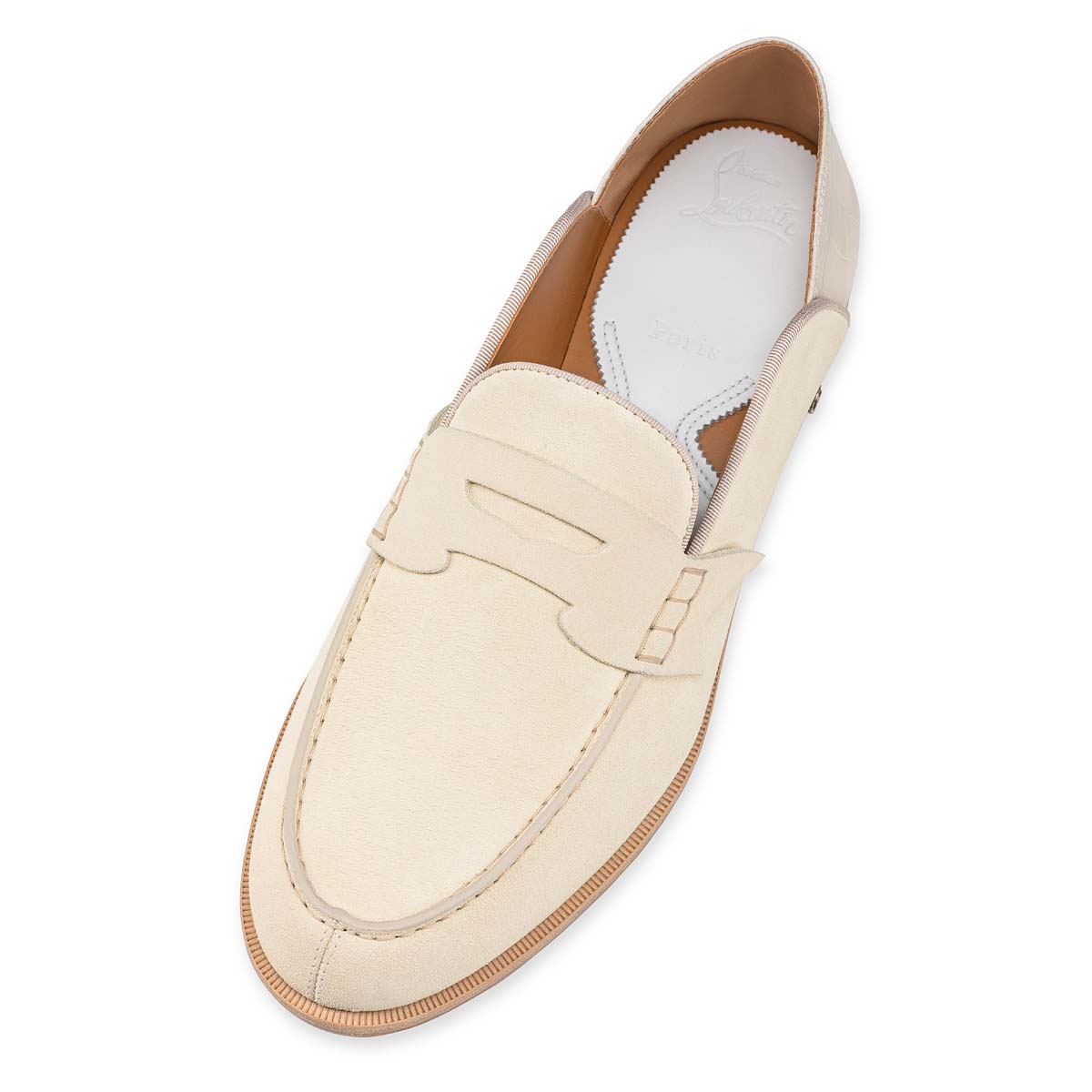 White Men's Christian Louboutin Penny No Back Loafers & Slip-ons | 8T53YdLb