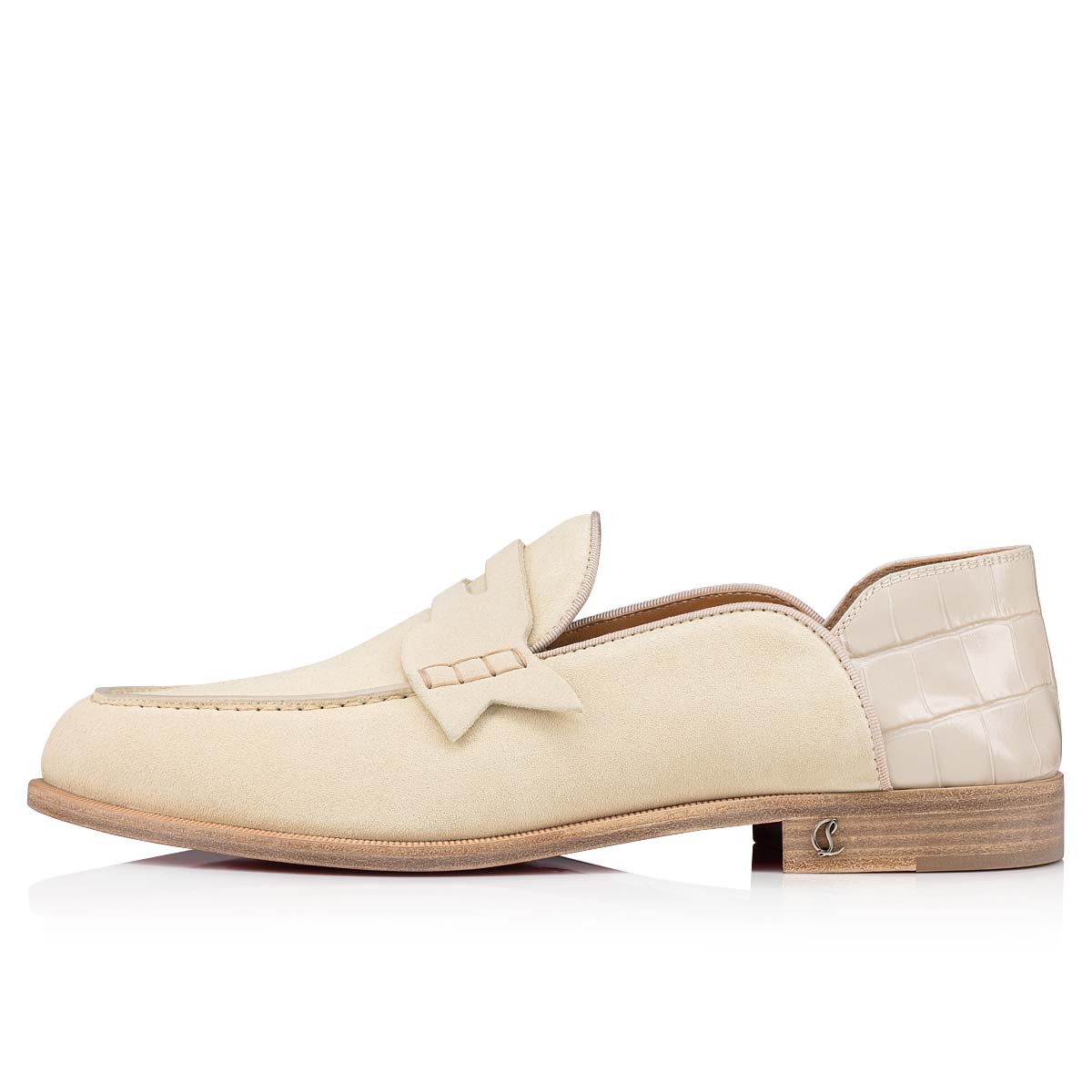 White Men's Christian Louboutin Penny No Back Loafers & Slip-ons | 8T53YdLb