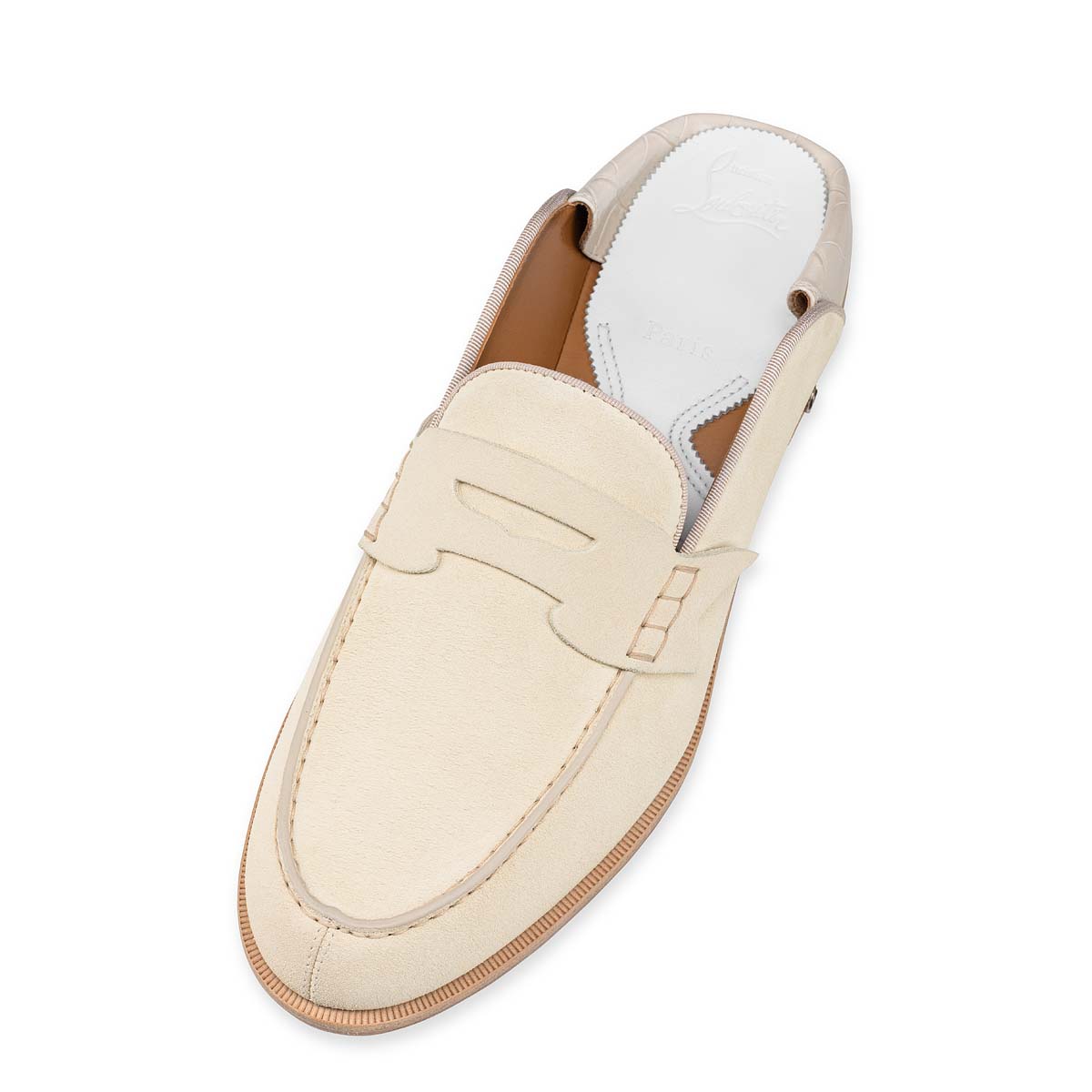 White Men's Christian Louboutin Penny No Back Loafers & Slip-ons | 8T53YdLb