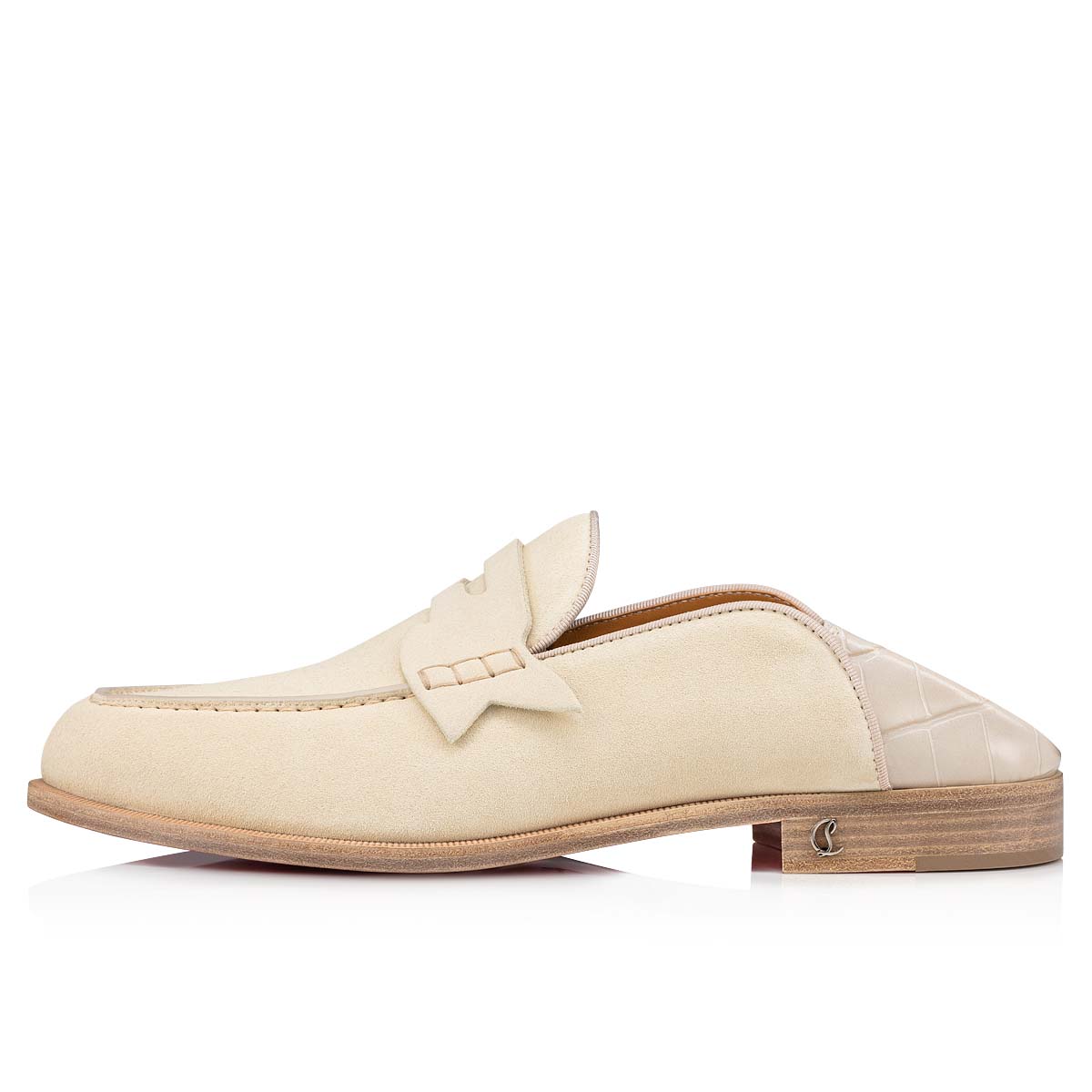 White Men's Christian Louboutin Penny No Back Loafers & Slip-ons | 8T53YdLb