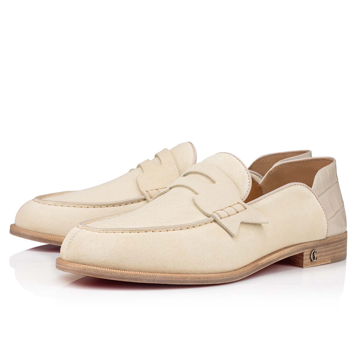 White Men\'s Christian Louboutin Penny No Back Loafers & Slip-ons | 8T53YdLb