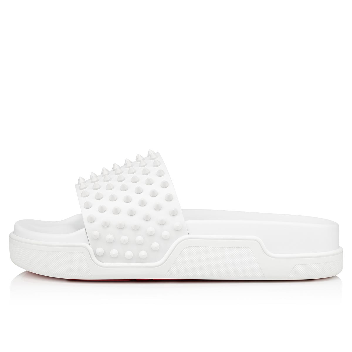 White Men's Christian Louboutin Pool Fun Sandals & Slides | CQ5ssvmL