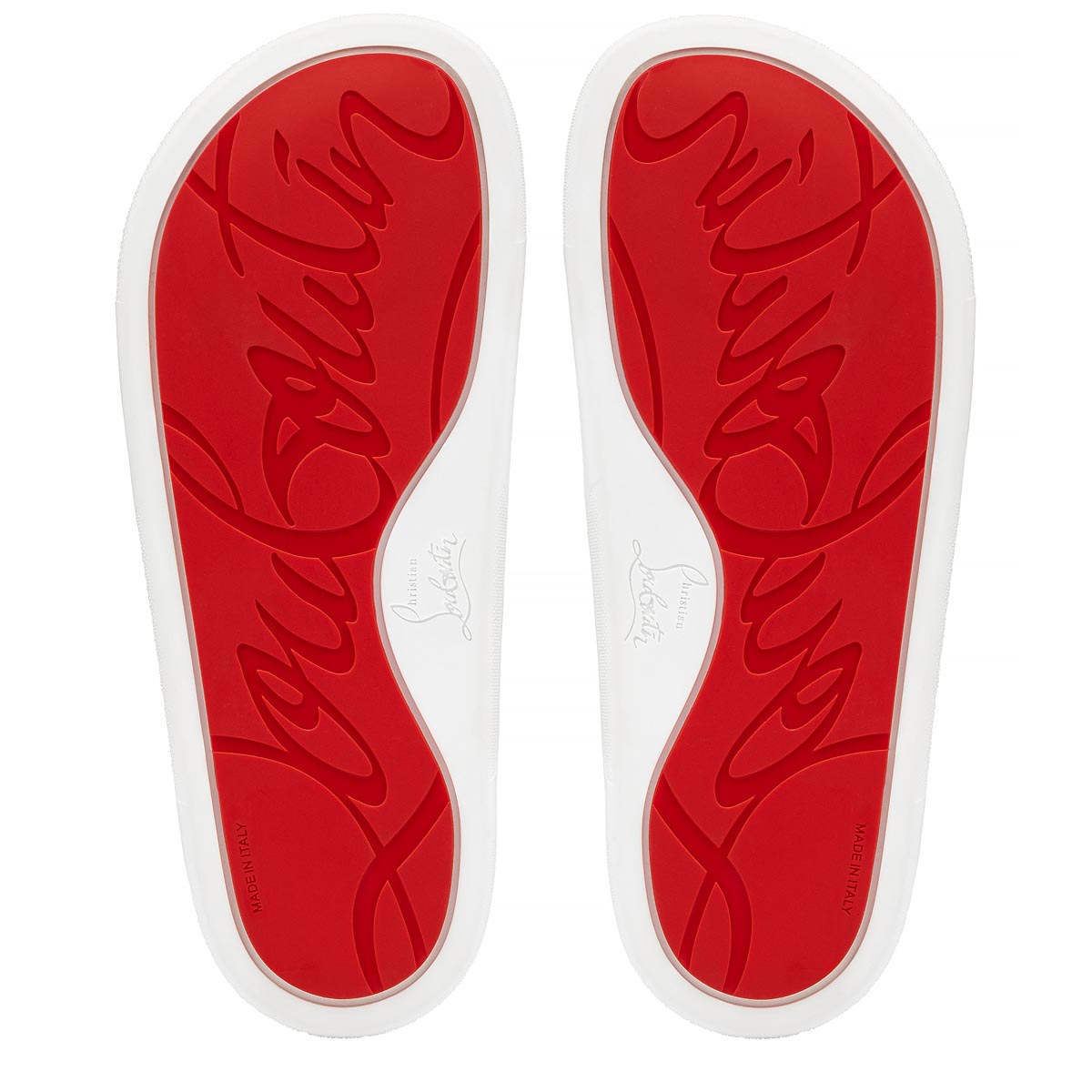 White Men's Christian Louboutin Pool Fun Sandals & Slides | CQ5ssvmL