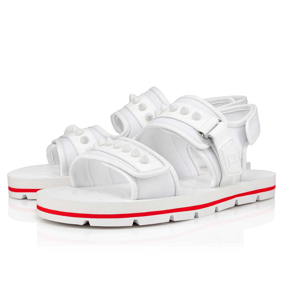 White Men\'s Christian Louboutin Siwa Sandals & Slides | FuZDahUm