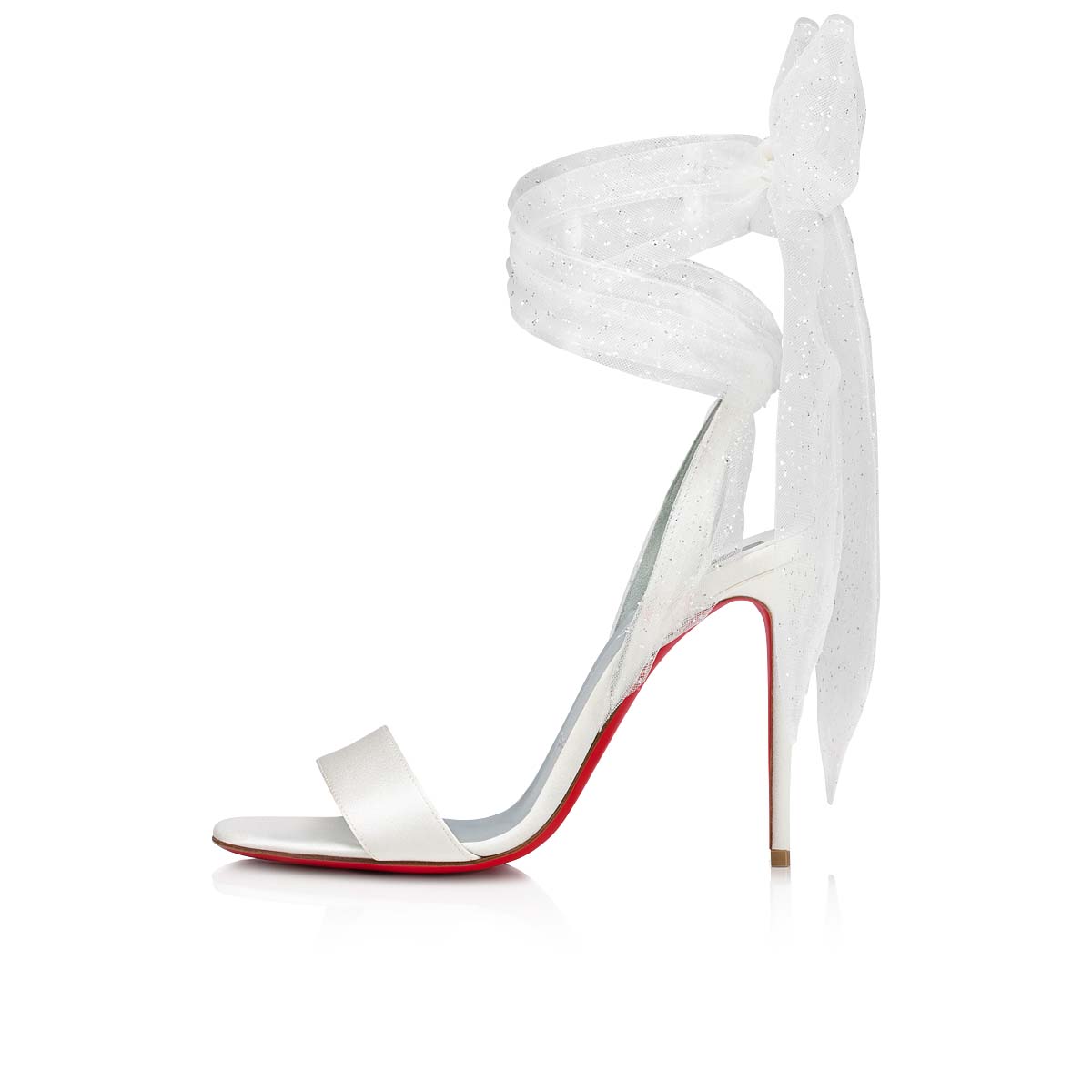 White / White / Blue Women's Christian Louboutin Sandale Du Désert Sandals & Slides | ofaYOrPk