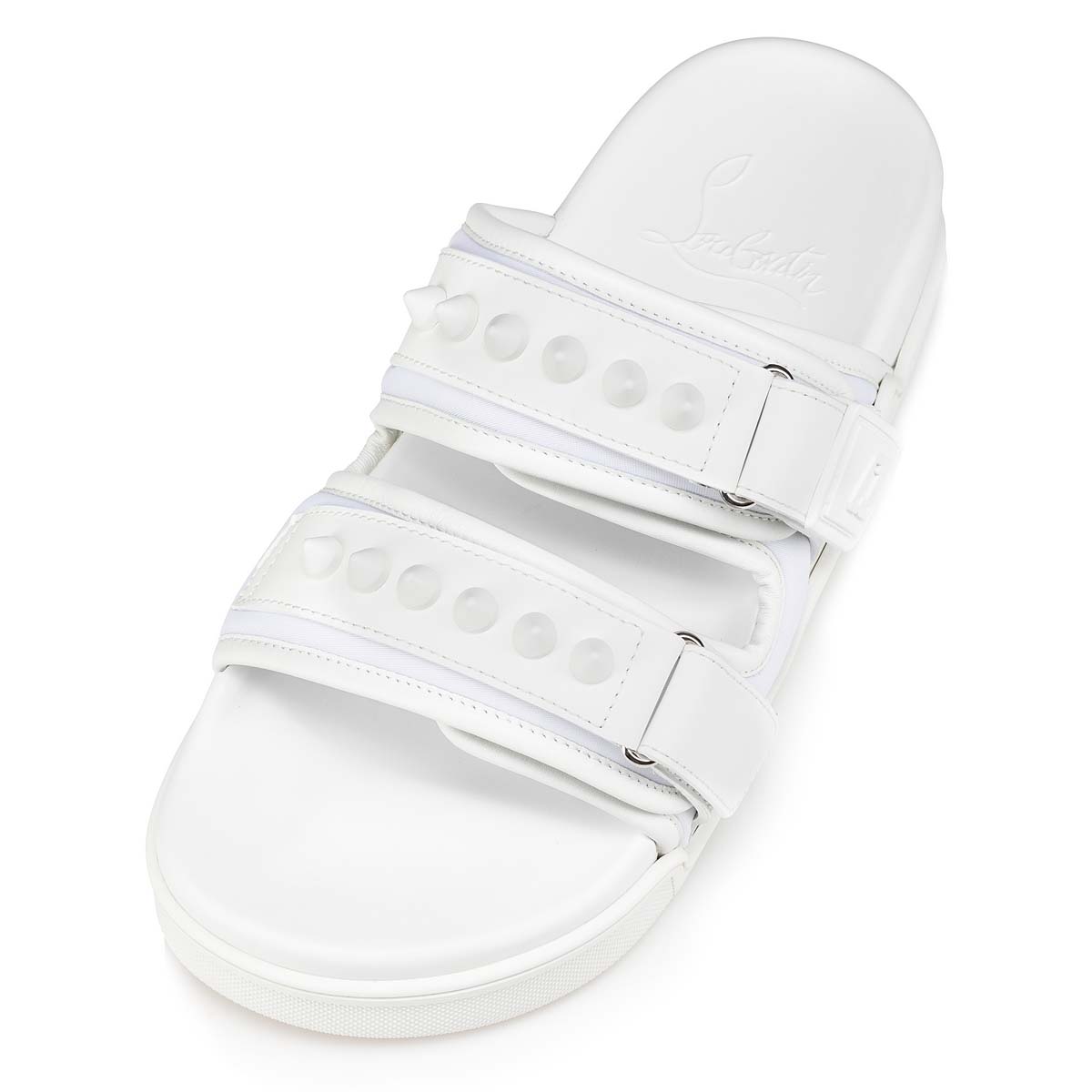 White Women's Christian Louboutin Daddy Pool Sandals & Slides | mTD1uTNU