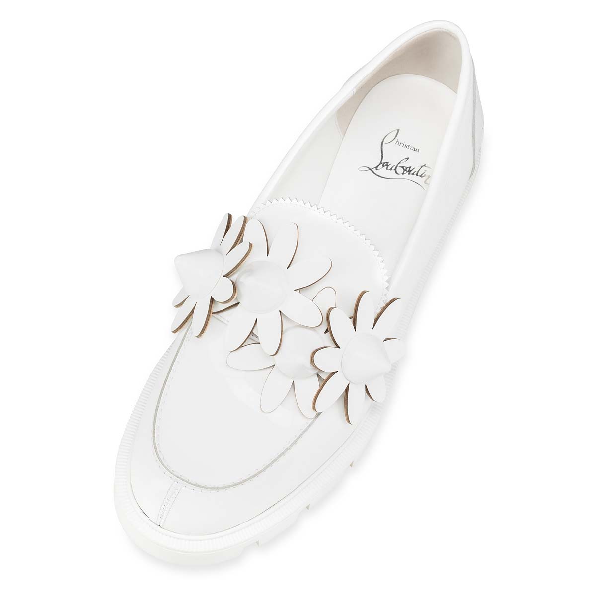 White Women's Christian Louboutin Daisy Spikes Moc Flats | O2TtK7dC