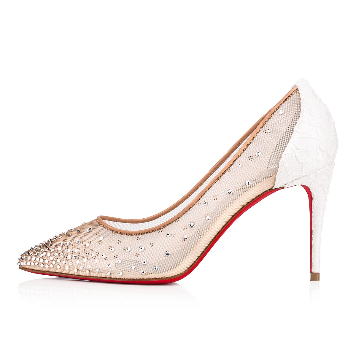 White Women's Christian Louboutin Follies Strass Heels | IBRwy733