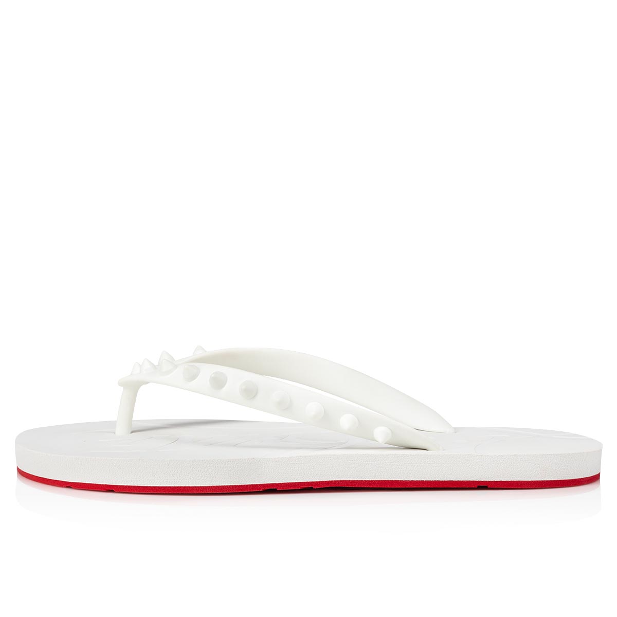 White Women's Christian Louboutin Loubi Flip Flats | 1jTWdyL1