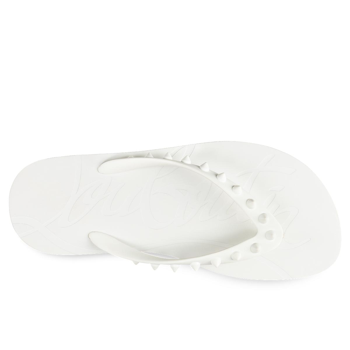 White Women's Christian Louboutin Loubi Flip Flats | 1jTWdyL1