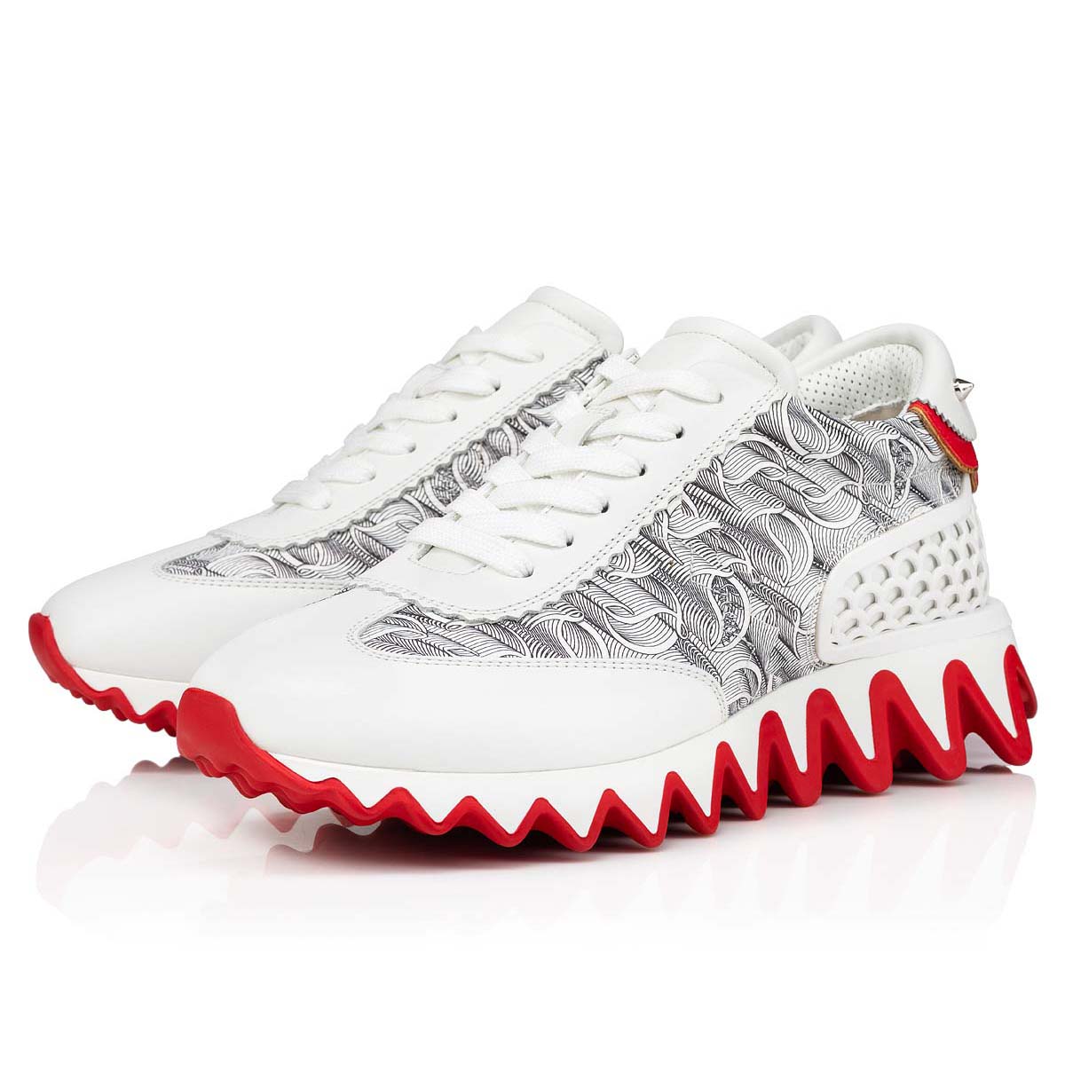 White Women\'s Christian Louboutin Loubishark Sneakers | 7jOaxKjh