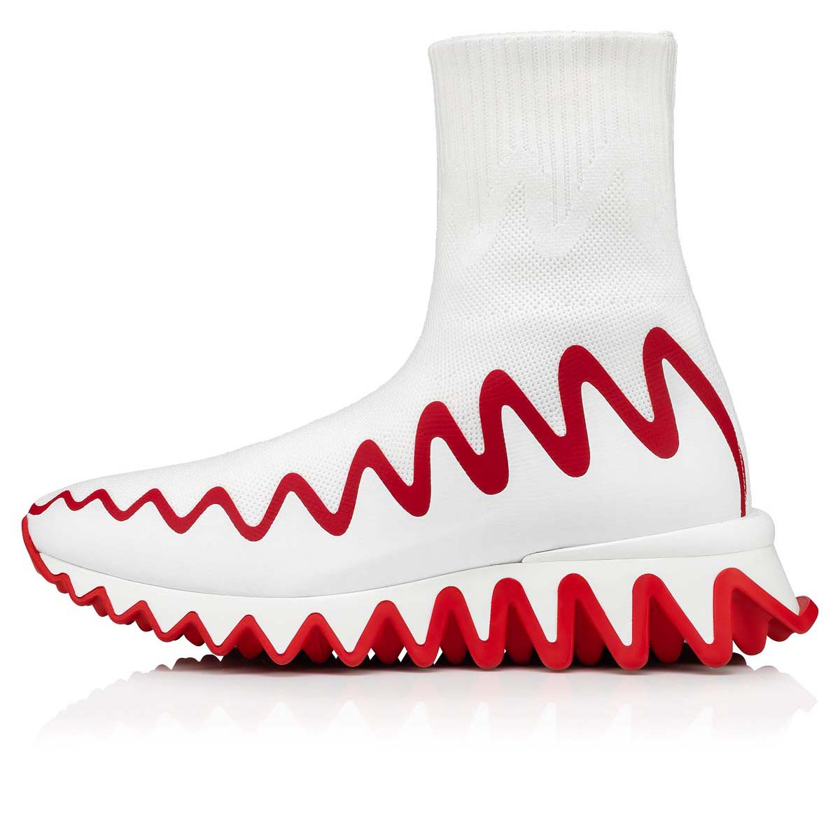 White Women's Christian Louboutin Sharky Sock Sneakers | zceUF8xA